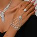 Women’s Jewelry Set Fashion Wedding Studio Bridal Accessories Sparkling Diamond Three Layer Heart Tassel Necklace/earring Set_ipsvogv.com