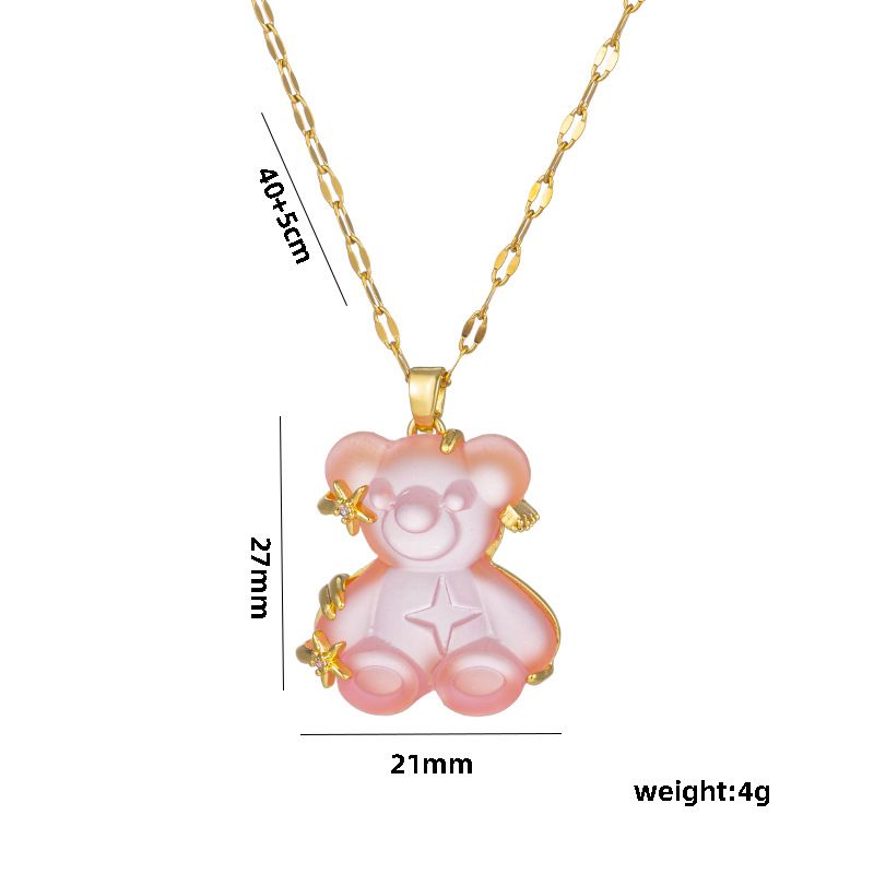 Titanium Steel Ins Wind Little Bear Star Necklace Women's Trend Light Luxury Small Crowd Versatile Collar Chain Simple_ipsvogv.com