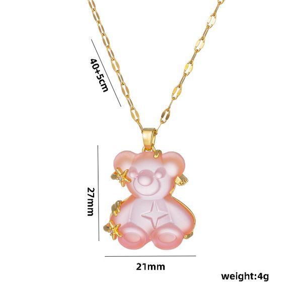 Titanium Steel Ins Wind Little Bear Star Necklace Women's Trend Light Luxury Small Crowd Versatile Collar Chain Simple_ipsvogv.com