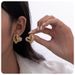 peach heart earrings titanium steel plated real gold inlaid diamond versatile earrings female fashion light luxury jewelry_ipsvogv.com
