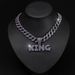 Cool Cuban Purple Letters King Pendant Necklace Hip-hop Full Diamond Jewelry_ipsvogv.com