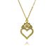 Heart Shaped Zircon Copper Plated Gold Necklace Jewelry Accessories Decorative Accessories Baroque Love Valentine's Day Jewelry DIY_ipsvogv.com