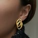 INS Electroplated Titanium Steel VINTAGE Double Circle Dancer Gypsy Earrings_ipsvogv.com