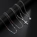 Wind Hip Hop Metal Cross Sun Pendant Pearl Necklace Fashion Ins Colorful Diamond Chain Ornament_ipsvogv.com