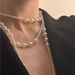 2022 Autumn New Three Layer Pearl Necklace French Elegant Pearl Long Necklace Dinner Style Sweater Chain Female_ipsvogv.com