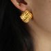 Women's Jewelry High End Fashion Niche Personality Twist Ear Buckle Stainless Steel Square Texture Earrings Temperament Earrings_ipsvogv.com