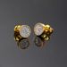 Unisex street round full diamond thread earrings trendy men's personality versatile earrings hot selling gold plated zircon earrings_ipsvogv.com