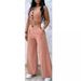 Women's clothing solid color short vest vest drape high waist wide leg pants suit_ipsvogv.com