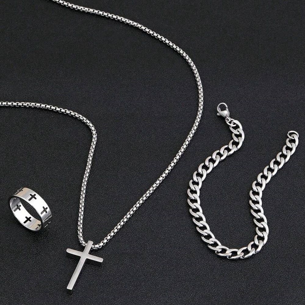 Cross Set Titanium Steel Jewelry Vacuum Plating_ipsvogv.com