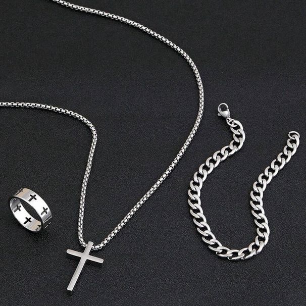 Cross Set Titanium Steel Jewelry Vacuum Plating_ipsvogv.com