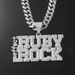 Hiphop full diamond double row letter pendant necklace with personality and creativity, trendy men, cool Cuban chain_ipsvogv.com
