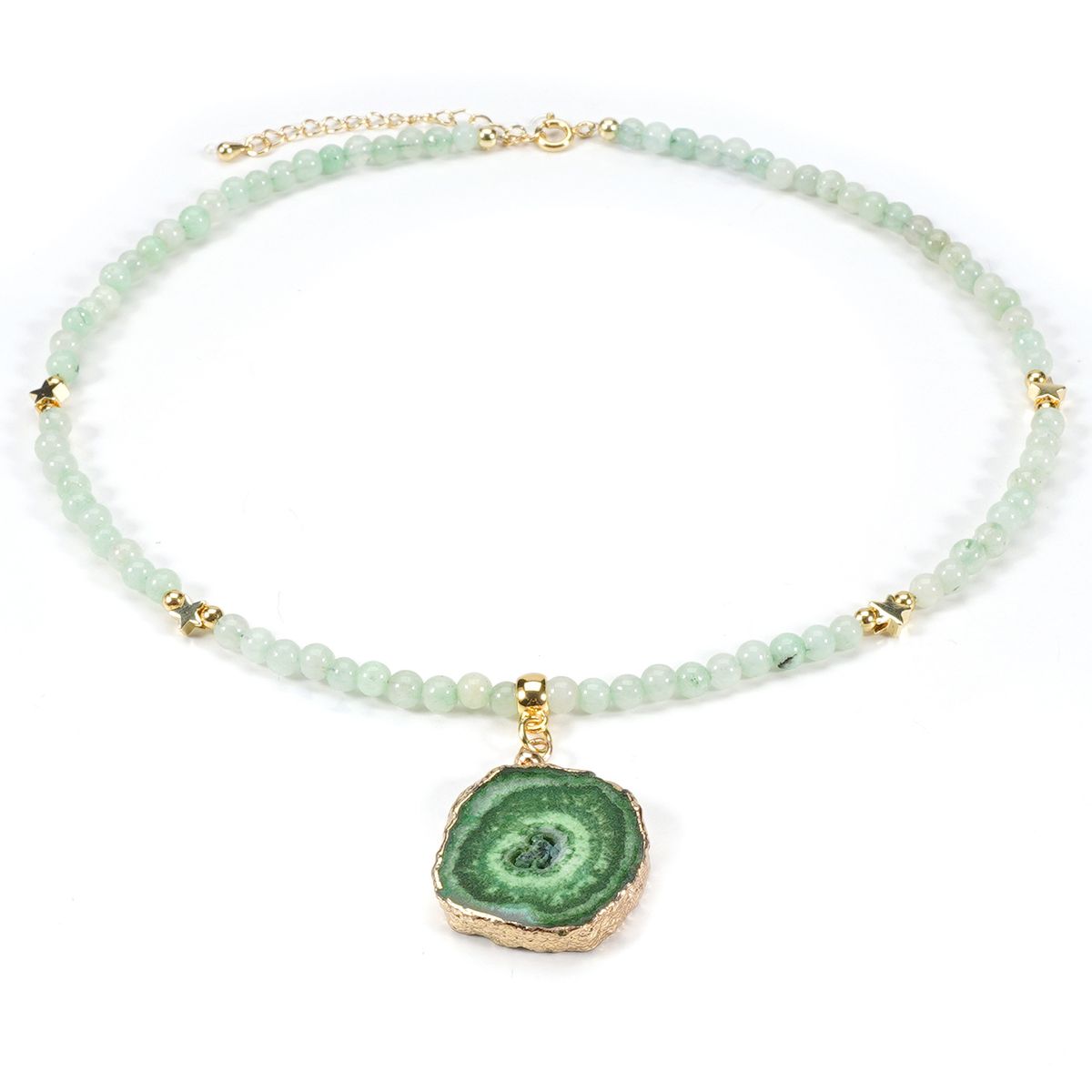 4mm Round Beads Green Fluorite Aquamarine Natural Stone Necklace Clavicle Chain Simple And Versatile_ipsvogv.com
