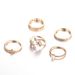 New Combination Fashion Gold Dot Diamond Leaf Chain 5-piece Set Ring_ipsvogv.com