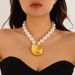 Ocean Sea Star Pearl Women's Beach Conch Metal Wind Bead Necklace_ipsvogv.com