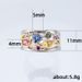 Cao Shi's Exquisite Multicolor Geometric Pattern Women's Set With Zircon Wave Line Ring_ipsvogv.com