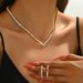 2024 Autumn Winter New Niche Fashion Personality High-end Versatile Claw Chain Necklace And Earrings Two-piece Set_ipsvogv.com