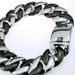 Heavy 316l Stainless Steel 32mm Solid Necklace Steel and Black Dual Colors Men's Jewelry_ipsvogv.com