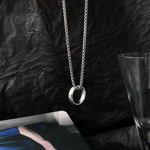 Wang Yibo's Same Style Titanium Steel Ring Necklace For Women's Instagram Trendy Hip Hop Personality Couple 2021 New_ipsvogv.com