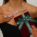 Women’s Jewelry Set Fashion New Trend Zircon Luxury Necklace Earrings Black Butterfly Suit Ins Hot Style Wearing Skirt Wearing_ipsvogv.com