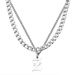 Titanium steel personality Cuban double layer 26 letter necklace men and women trend hip hop niche sweater chain pendant jewelry_ipsvogv.com