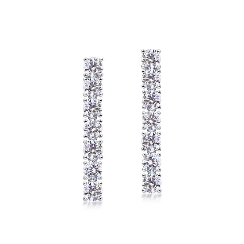 Moissanite Long Earrings S925 Silver Tassel Diamond Earrings Ear Wire Fashion High End Ins_ipsvogv.com