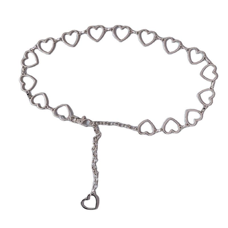 Metal Jewelry, Love, Fashion, Versatile Decoration, Hollowed Out Heart-shaped Women's Personalized Circular Waist Chain,_ipsvogv.com