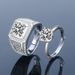 Couple Female Diamond Zircon Wedding Ring, Silver Plated Korean Edition, Dominant Men's Ring_ipsvogv.com