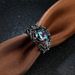 Fashionable Colored Zircon Hollow Creative New Black Gold Ring Jewelry Straight_ipsvogv.com