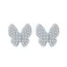 Silver Moissanite Full Diamond Butterfly Necklace For Women Simple And Versatile Temperament Clavicle Chain Earrings Set_ipsvogv.com