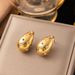 Fashion Jewelry, Personalized Stainless Steel Gold-plated Micro Inlaid Hollow Three-dimensional Water Droplet Earrings_ipsvogv.com