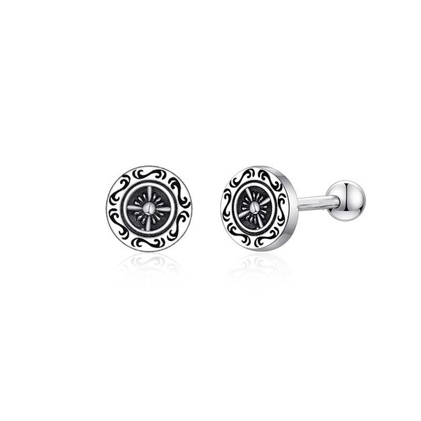 Cross Boat Rudder Men's Silver Needle Anti Allergy 2025 New High-end Sensory Earrings_ipsvogv.com
