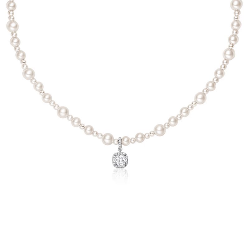 Women's Jewelry Exquisite Sugar Cube Pearl Necklace Light Luxury High End Design Fashion Temperament All Match Clavicle Necklace_ipsvogv.com