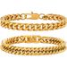 Figaro Stainless Four-Sided Polished Wide Thickened Hip-Hop Dominant Titanium Steel Bracelet Cuban Chain Punk_ipsvogv.com