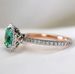 Sanjie New Product Fashionable And Versatile Zircon Women's Two Tone Alloy Inlaid Green Ring_ipsvogv.com