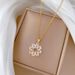 】 Rotating 【 Zircon Flower Light Luxury Charm Gorgeous Full Diamond Necklace Women's Versatile Clavicle Chain Titanium 【 】_ipsvogv.com