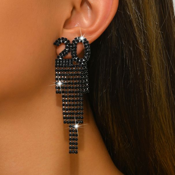 Unisex Digital Fashion Ladies Temperament Trend Digital Tassel Earrings Party Earrings Jewelry_ipsvogv.com