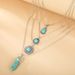 Hot Selling Combination Accessory Bohemian Style Turquoise 4-layer Necklace Pendant Set_ipsvogv.com