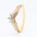 Women's Jewelry Crown Wishbone Ring - Elegant Stackable Princess Ring, Gold-Tone Fashion Statement Piece, Gift For Her, Sizes 50-60_ipsvogv.com