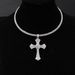 Trendy Male Hip-hop Necklace Electroplated Alloy Rhinestone Cross Pendant_ipsvogv.com