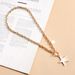 Simple White Star Fritillary Necklace, Temperament Metal Thick Aluminum Chain Sweater Chain Wholesale_ipsvogv.com