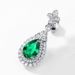 S925 Silver Cultured Emerald Earrings For Women Fully Inlaid With Gemstones Retro Noble Style_ipsvogv.com