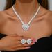 Women’s Jewelry Set Fashion Jewelry Set Luxury Zircon Multi Color Women's Dinner Anniversary Accessories Necklace Earrings Set_ipsvogv.com