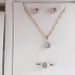 Simple round zircon pendant earrings ring set three piece versatile necklace for women_ipsvogv.com