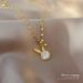 【 Titanium Steel 】 Rabbit Cute, Exquisite, Fashionable, Diamond Set Charm Necklace Women, Personalized Crown, Zircon_ipsvogv.com