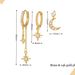 Brass Real Gold Electroplating Hot Selling Zircon Sun Moon Zircon Cartilage Earrings Three Pieces_ipsvogv.com