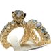 New Jewelry Women's Round Inlaid Fashion Pair Full Diamond Ring_ipsvogv.com