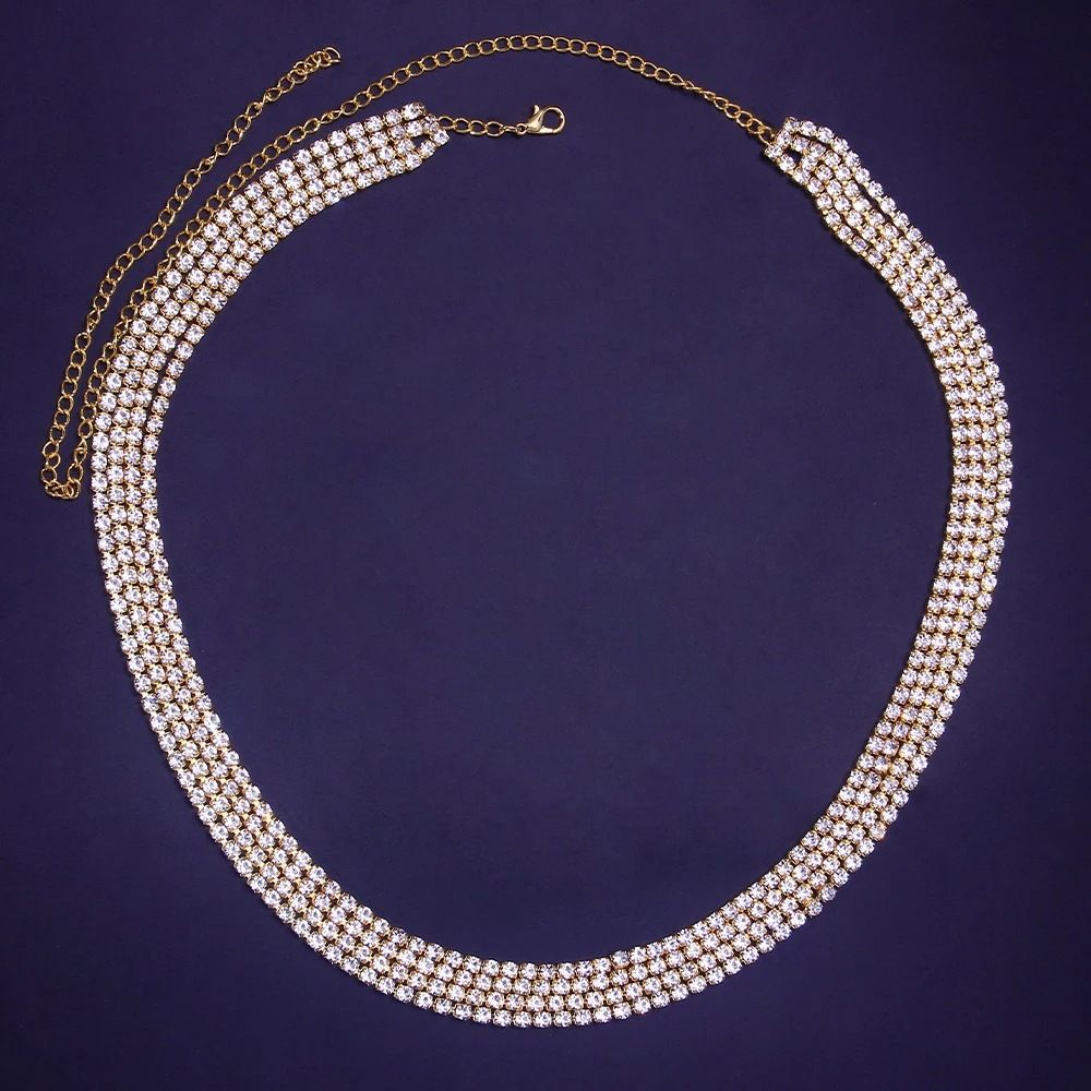Summer Beach Multi-layer Waist Chain, Bohemian Shiny Full Diamond Body Chain Accessories Women's Waist Chain_ipsvogv.com