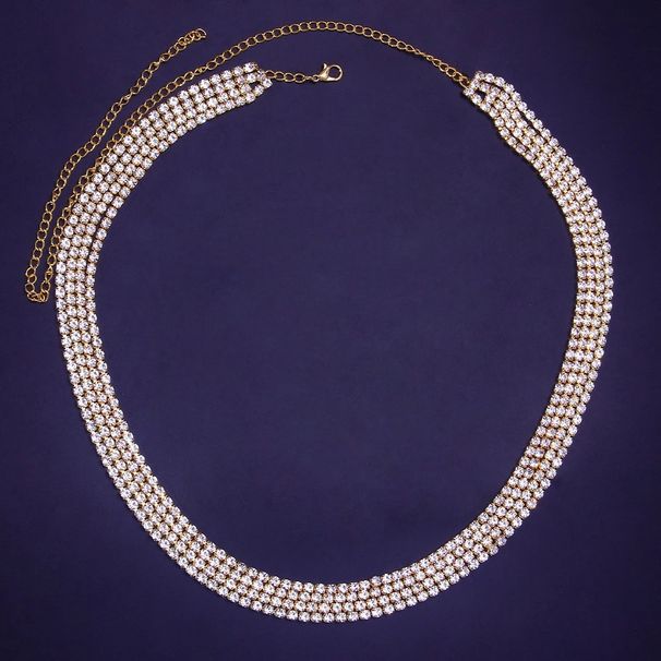Summer Beach Multi-layer Waist Chain, Bohemian Shiny Full Diamond Body Chain Accessories Women's Waist Chain_ipsvogv.com