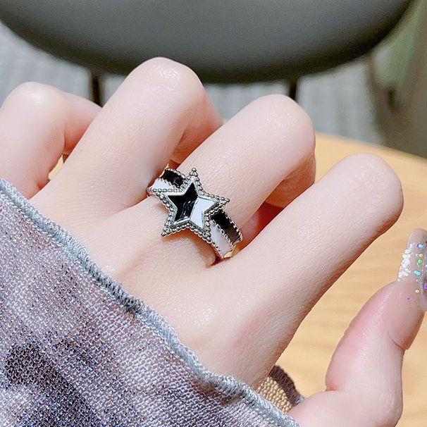 full Open Series Star Diamond Zircon Wo, Niche Instagram, Cool Style, High-end Ring, Index Finger Ring Jewelry For Wo, Instagram, Style, ,_ipsvogv.com