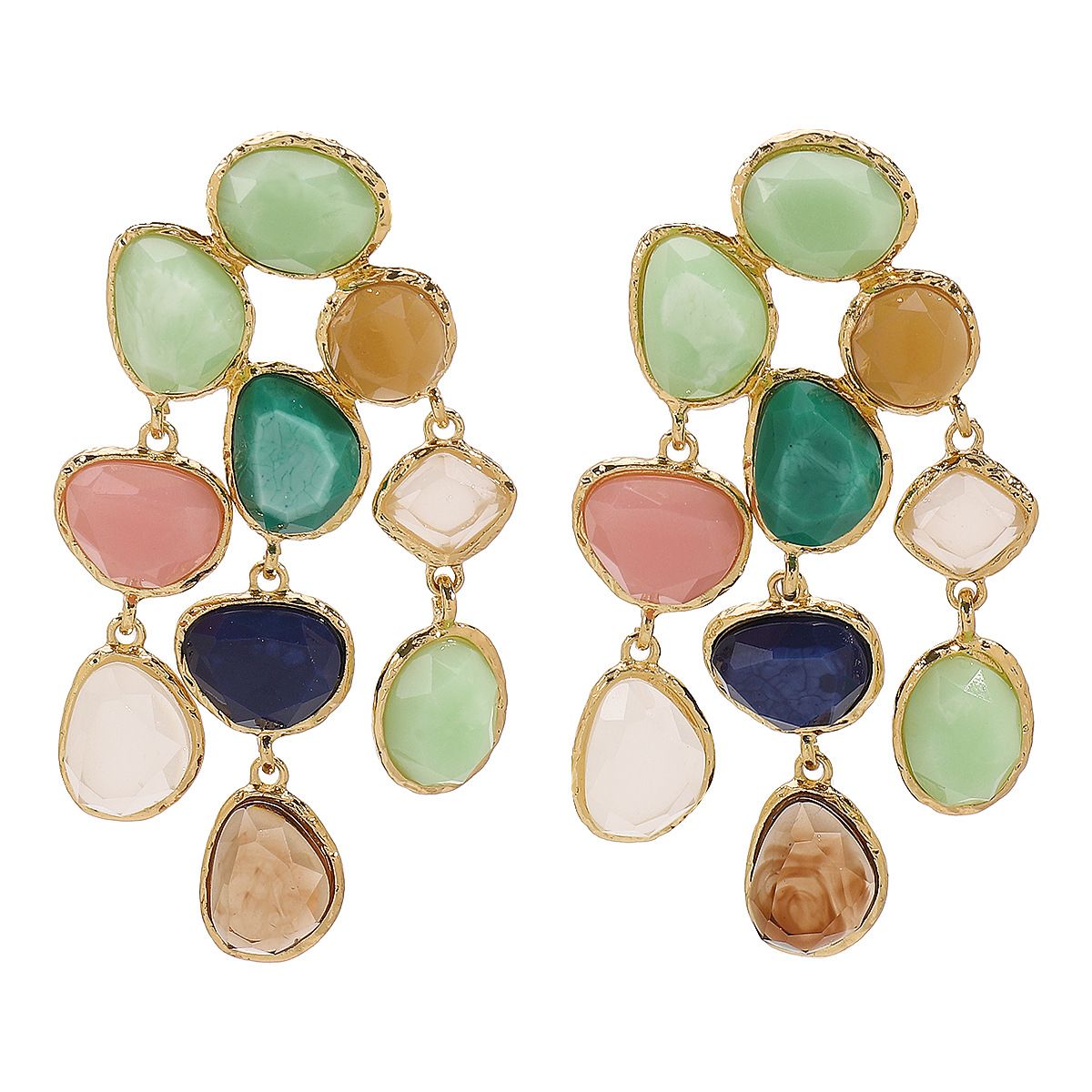 E13118ZA new colored resin tassel earrings, fashionable ethnic style exaggerated earrings_ipsvogv.com